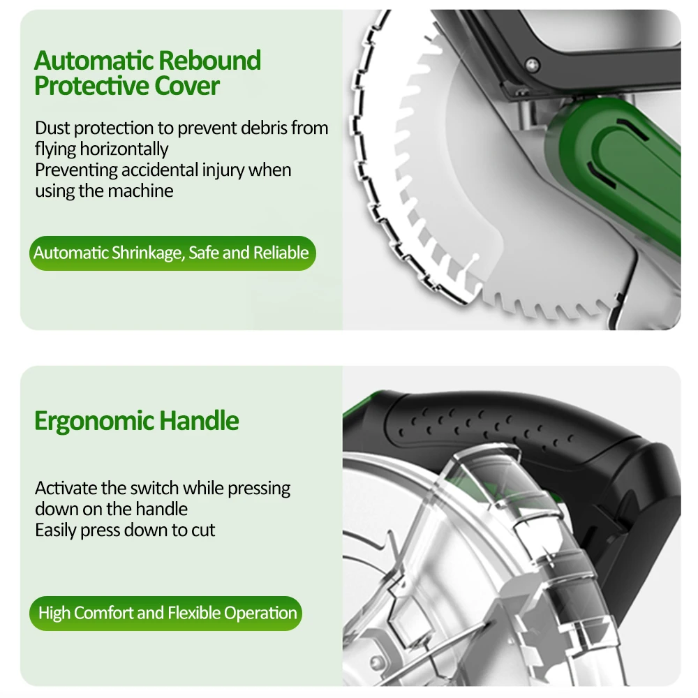 Pull Rod Miter Saw 10'' Compound Miter Saw with 1 Blades 6000 RPM  Bevel Cut (0°-45°) Degree Precision Cutting for Wood Alloy