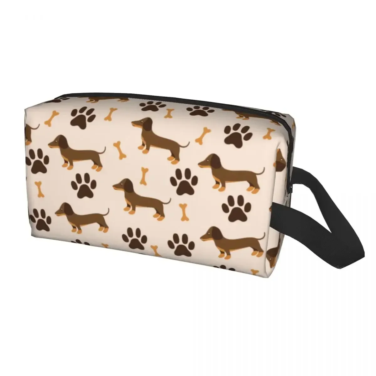 

Custom Dachshund Sausage Dog Toiletry Bag for Women Animal Puppy Lovers Makeup Cosmetic Organizer Ladies Storage Dopp Kit Case