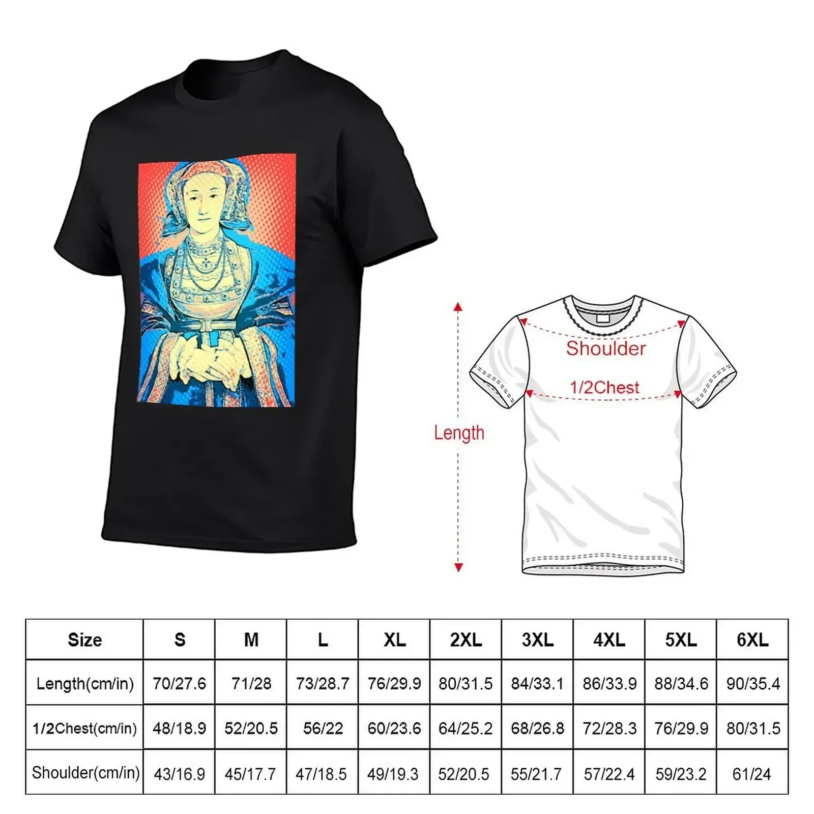 Pop Art Anne of Cleves by Holbein T-Shirt graphic shirts cute tops men clothing