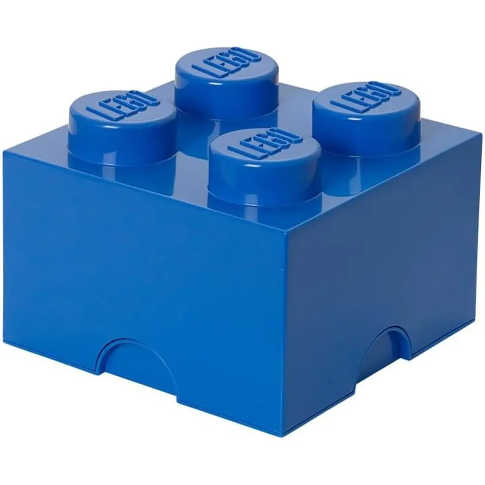 

Контейнер для хранения Storage Brick 4 Knobs Blue - Штабелируемый пластиковый ящик для хранения с крышкой, идеально подходит для детей и взрослых, органайзер для стола и коробка для игрушек - 5.6 л