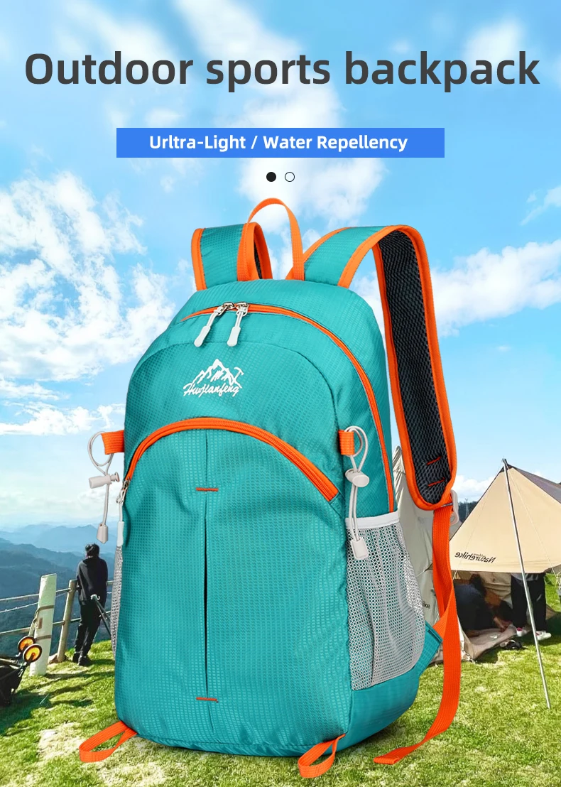 18L Tragbare Faltbare Rucksack Klapp Bergsteigen Tasche Ultraleicht Outdoor Klettern Radfahren Reise Knapsack Wandern Daypack Gipfelpaket wasserdicht verschleißfest Bodybuilding Yoga hohe Kapazität – Detail 1