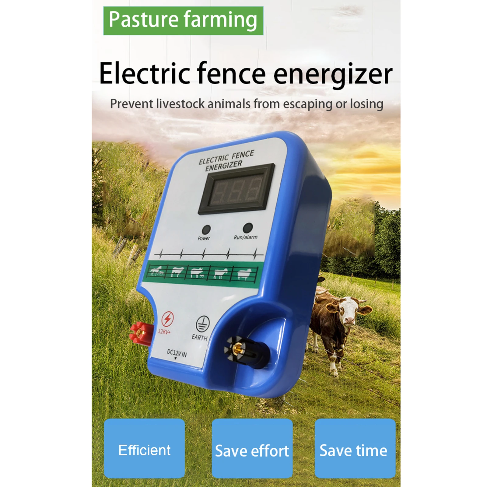 110V/220V Farm Electric Fence Energizer for Containing Livestock Preventing Wild Animals Intruding Electronic Fence Host