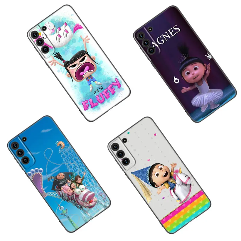 Cute Unicorn Agnes Black Silicone Phone Case For Samsung Galaxy S23 S21 S20 FE S24 S22 Ultra S10E S10 S9 S8 Plus