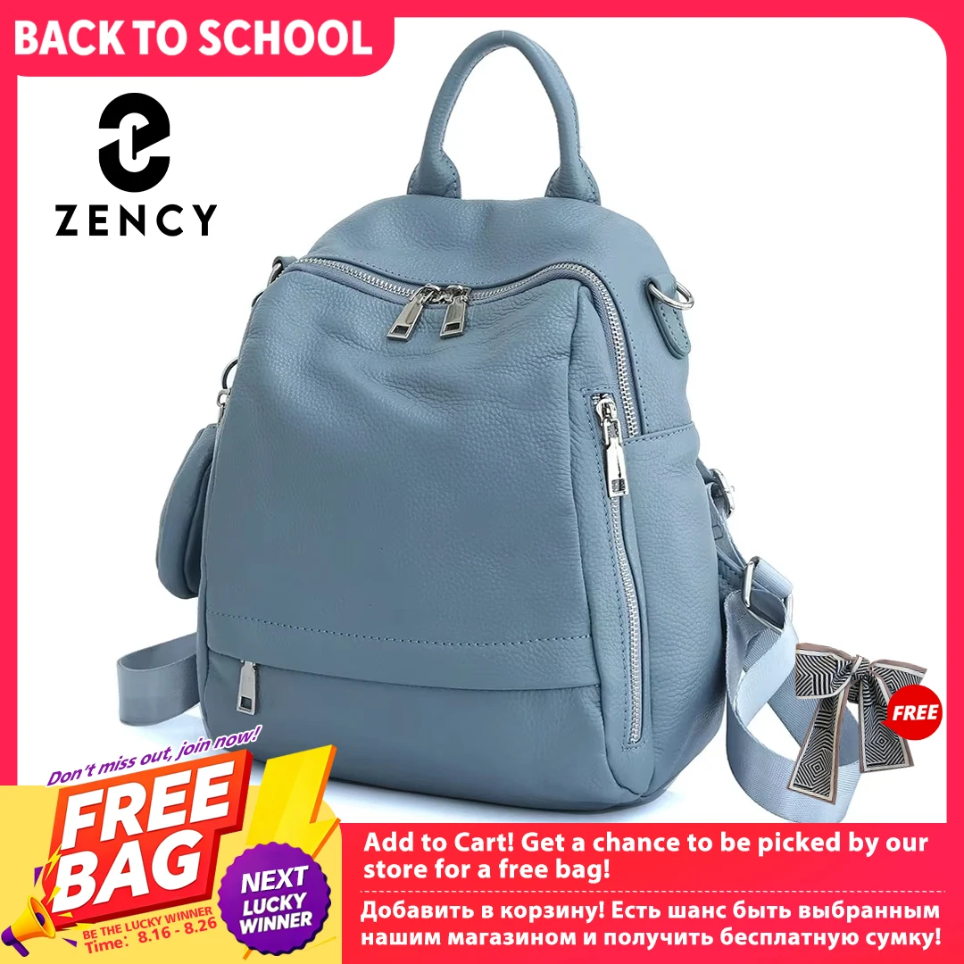 Travel Accessories Leather - Mochila feminina de couro genuíno Zency,
