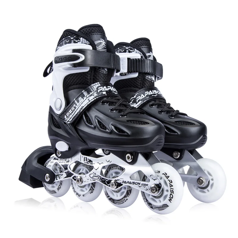 

Hot Selling Promote Price Adjustable 4 Flashing PU Wheels Aluminium Alloy Frame Patinage Inline Skate Shoes