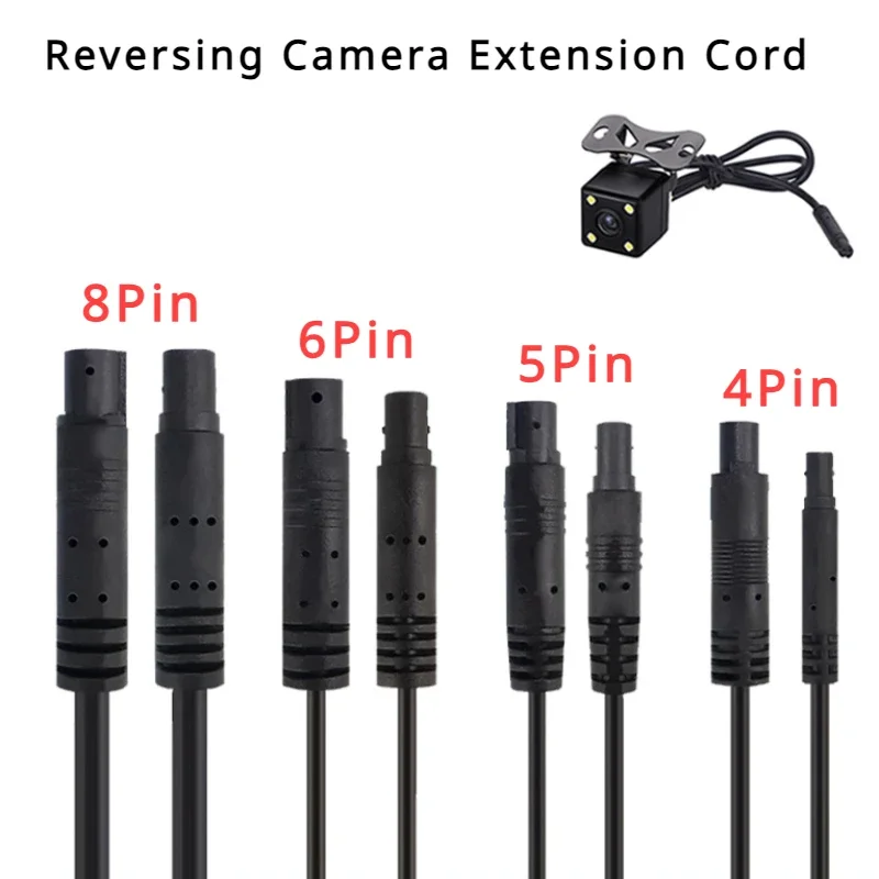 4/5/6/8 Pin Male to Female Connector Reversing Camera Extension Cord Wire 4P 5P 6P 8P Car Video Connection Cable 1m/2m