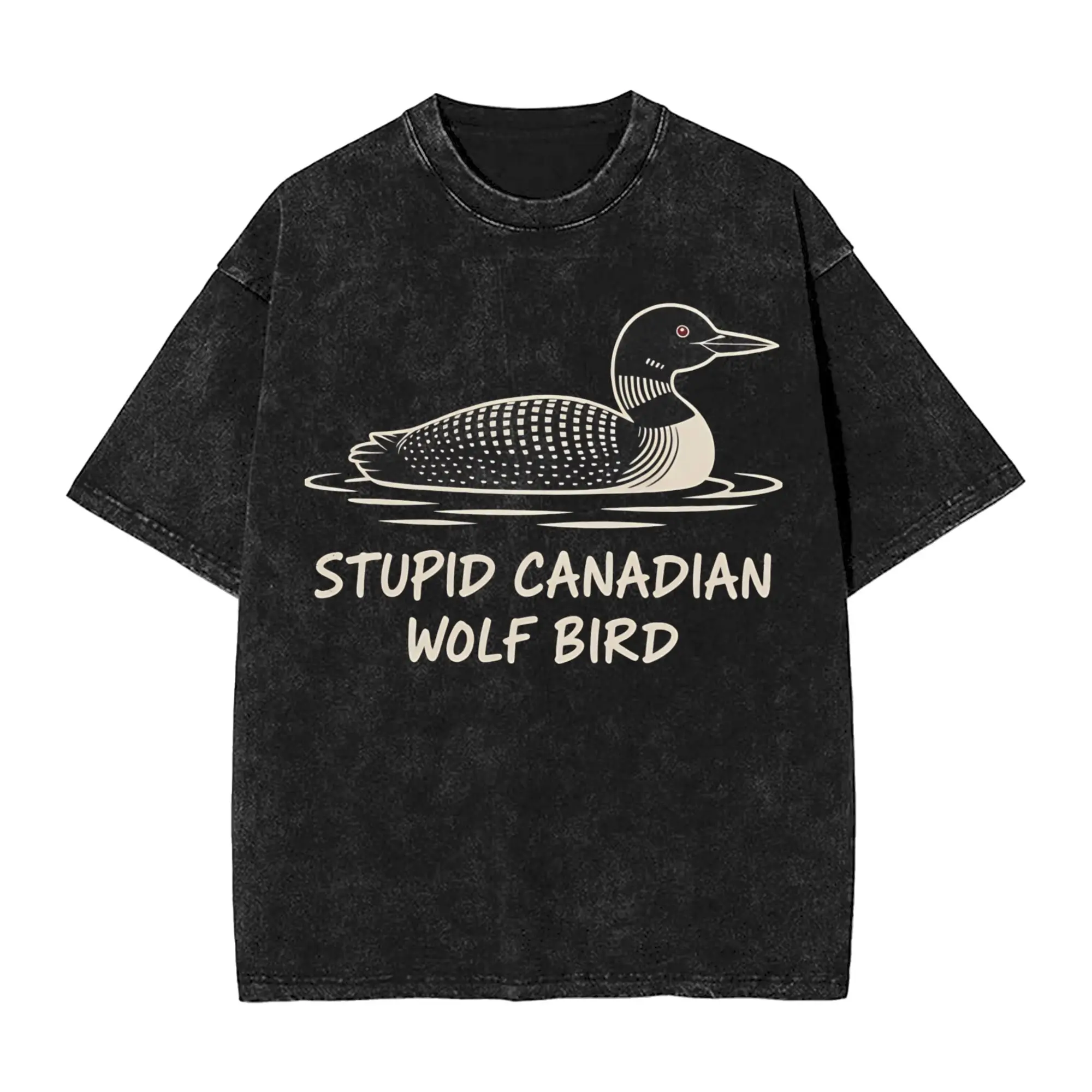

Футболка для пар, глупый канадский волк, птица, забавный Лоун, мем, стираные футболки, модные пляжные футболки, винтажные свободные повседневные топы, большие размеры