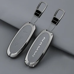 Zinc Alloy+Leather Car Key Case Cover Shell For Dongfeng NAMMI 01 2024 New Engery High Level Keychain Protective Accessories