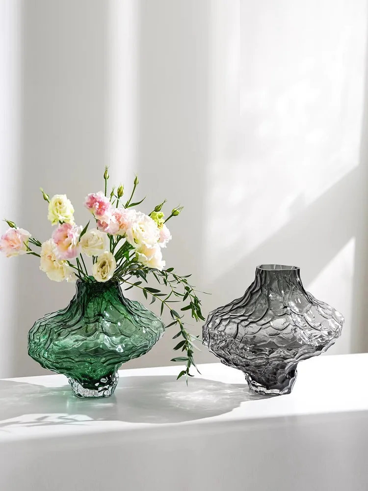 

Скандинавская минималистичная ваза из матового стекла: классический декор для дома и гостиной, подставка для цветов, современные декоративные вазы