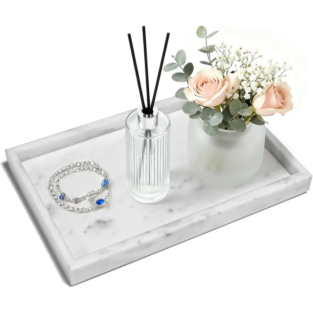 

e Natural Marble Tray or Bathroom, Drer, Sink. Cosmetics, toiletries, perumes, lry, Candles, etc. can be Placed
