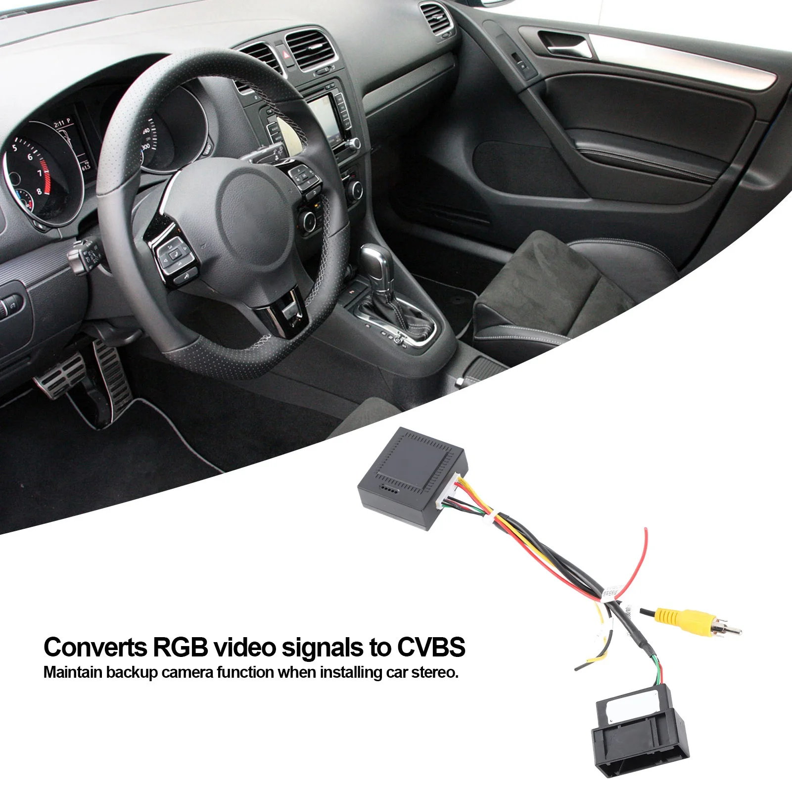 12V 5W RGB Converter Adapter Backup Camera Parts Audio Video Cable Audio Cable Adapter RGB Converter Video Converter Box