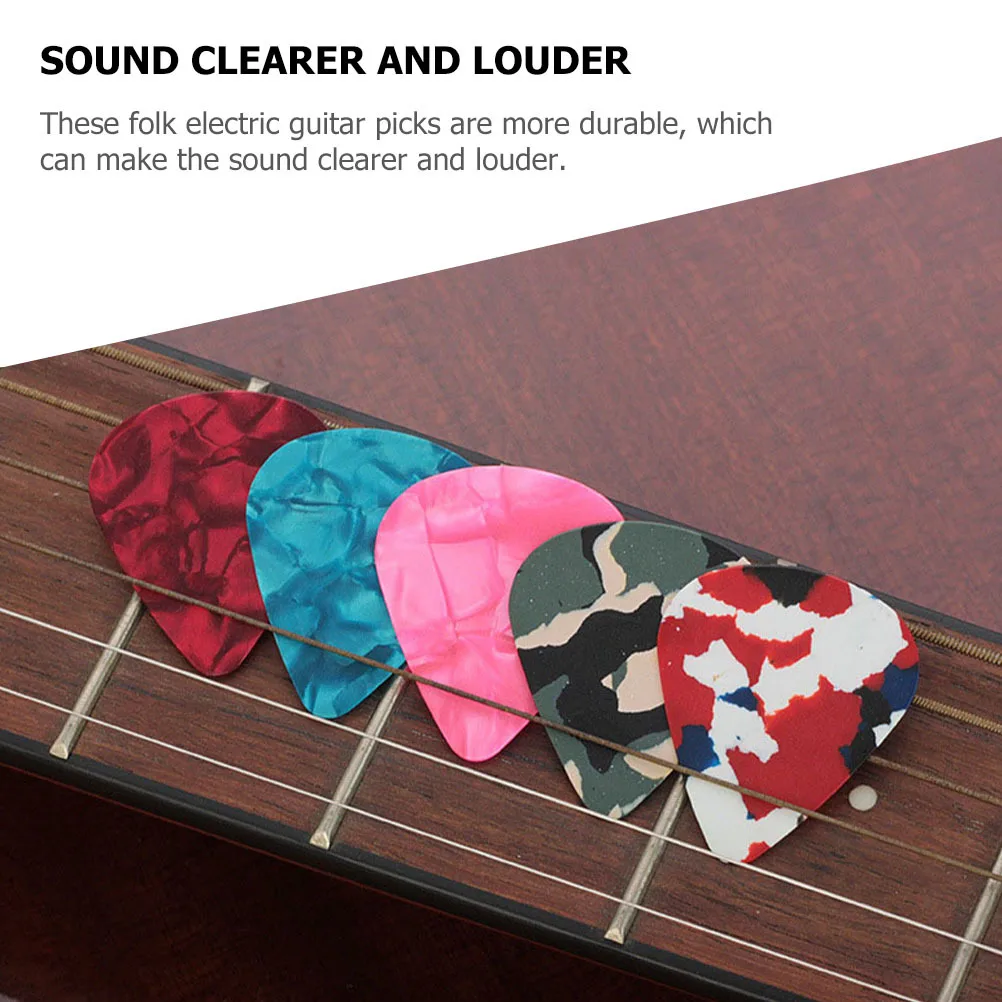 

5pcs Guitar Picks Set Lightweight Ergonomic Design For Clear Sound Folk Electric Stringed Instrument Accessories Portable