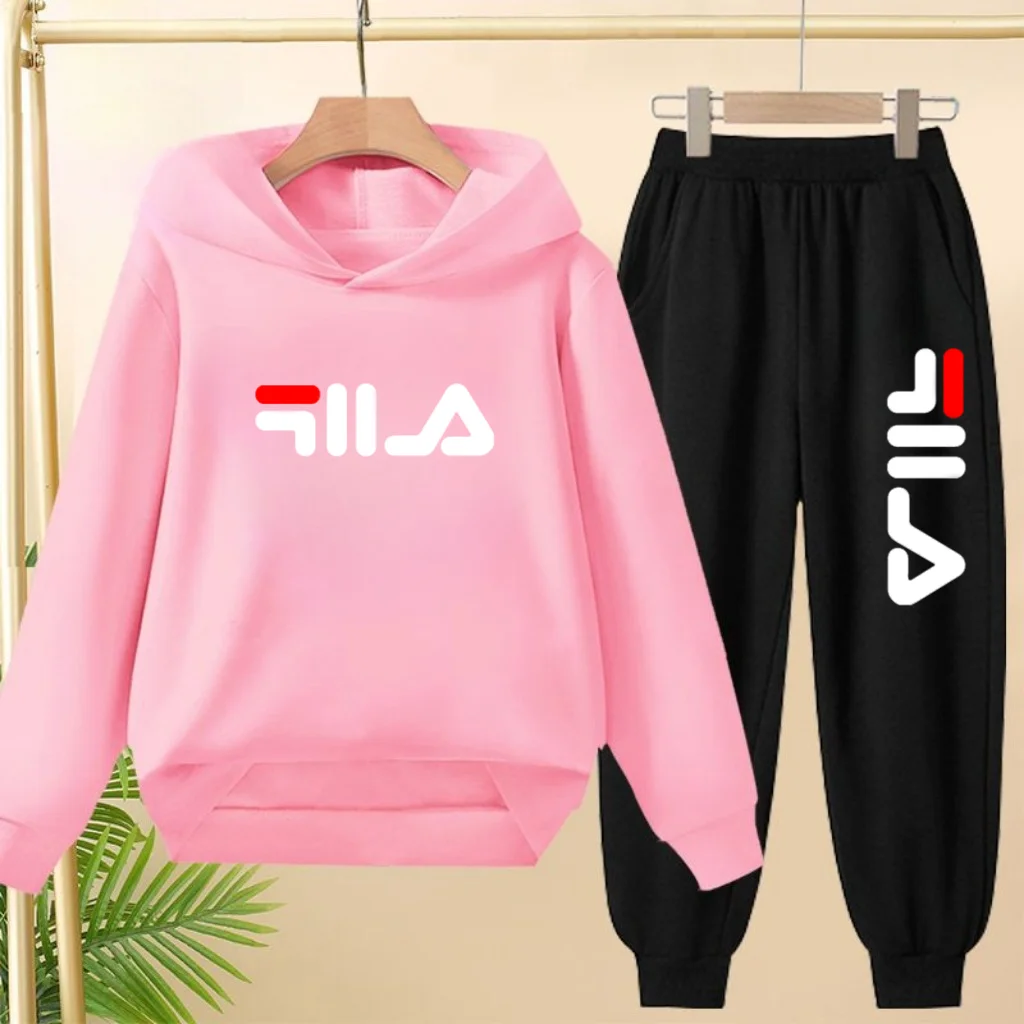 

Children Boys Girls 3-12Yrs Charming letters Pullover Fashion Hoodie Sweatshirt Coat+ Trousers Casual Outdoor Sports Jogging Set