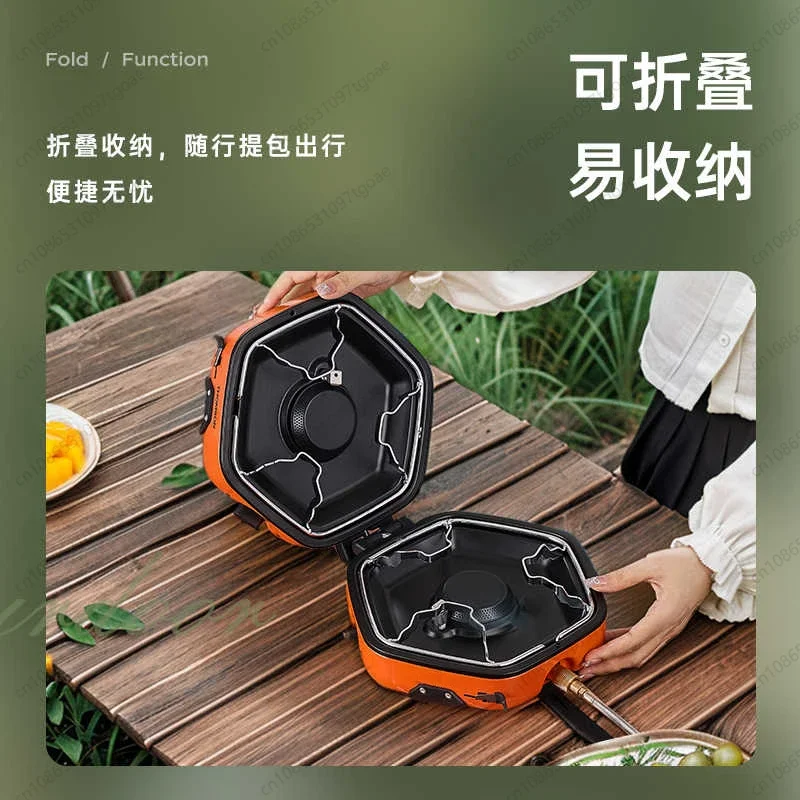 YYYYY folding double-head split cassette stove, portable outdoor hot pot gas stove, picnic stove, camping cooker