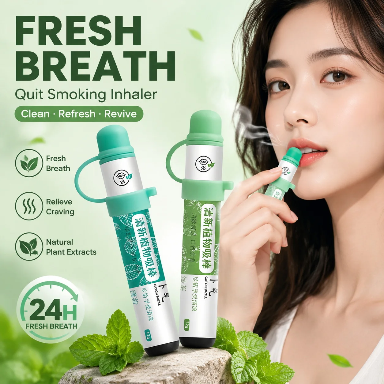 Herbal Fruit Inhaling Stick Fresh Breath Mint Grape Energy Bar Breathe Freshening Mental Alertness Device Quit Smoking Oral