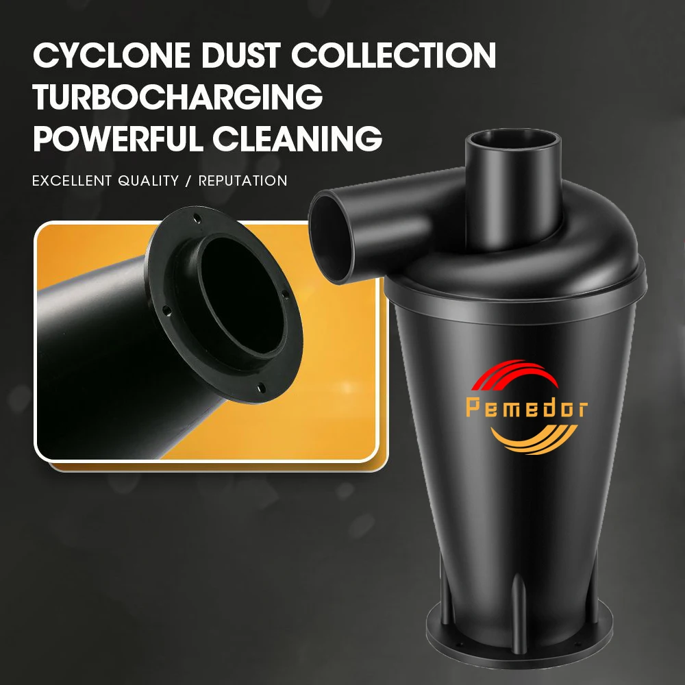 Collector Dust Cyclone DIY Turbocharged Third Generation Industrial Dust Collector Canister Vacuum Cleaning with Flange Base