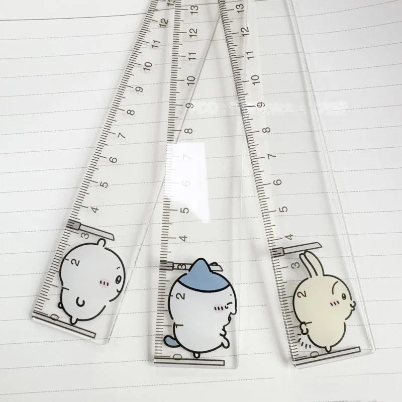 

Chiikawa Usagi Hachiware Ruler Measure Height 15cm Good Looks Cute Cartoon Version Transparent New Style Kawaii Student