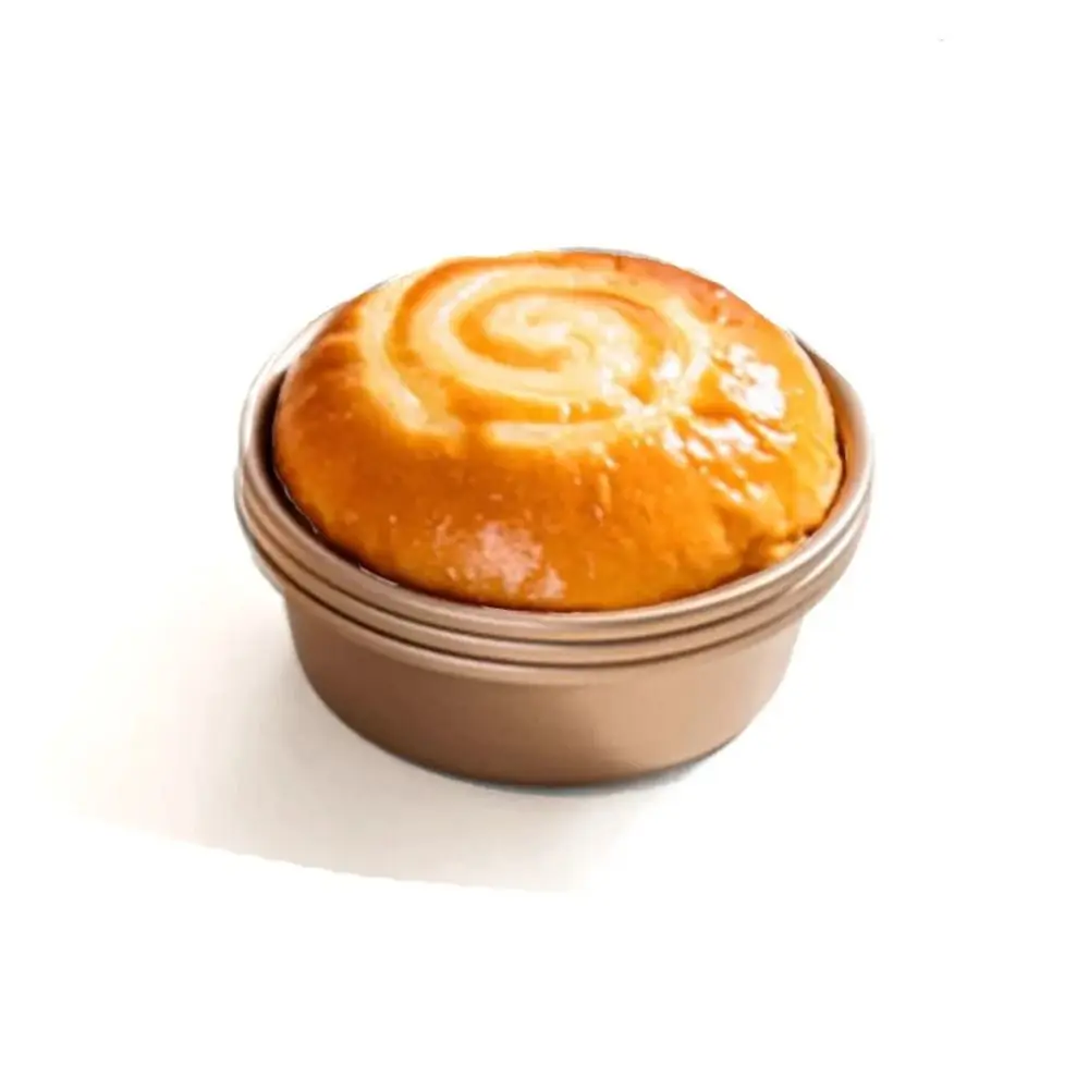 Molde para hornear hamburguesas antiadherente duradero, Mini molde para hornear pan de 4 pulgadas, molde para pan reutilizable de acero al carbono, utensilios de cocina para hornear, 1 Uds.