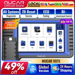 Lifetime Free Update MUCAR VO7S/VO7 Car Diagnostic Tool Bi-Directional ECU Coding Obd2 Scanner Full System Diagnosis 28 Reset