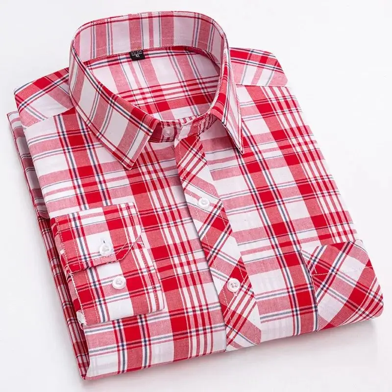 

New Men's Slim Fit Long Sleeve Cotton Shirt Clean Fit Neck PU Leather Other Material 3D Effect Deformation Resistant