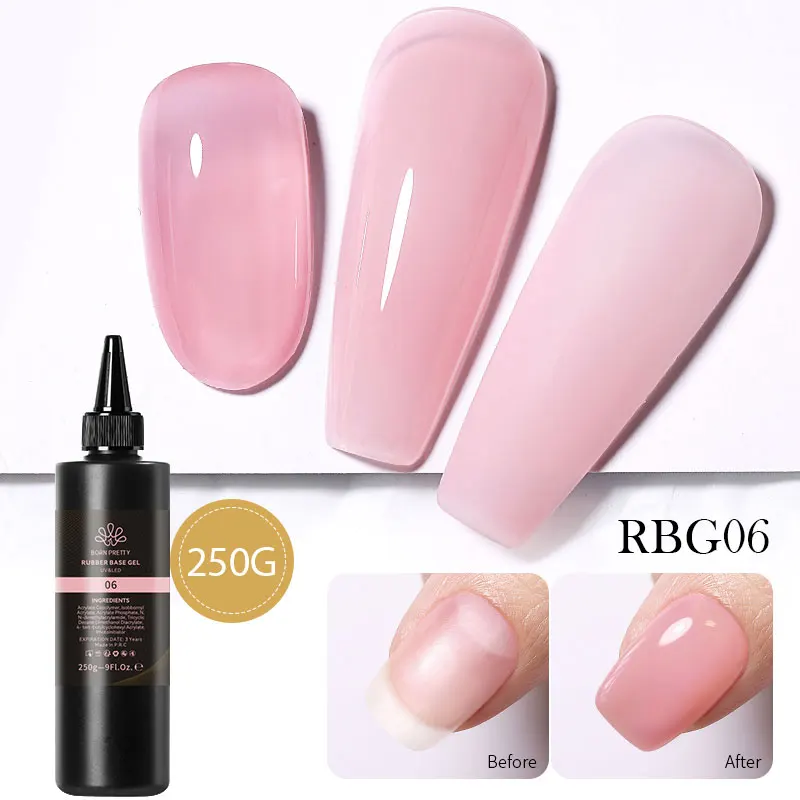BORN PRETTY 250g Milky White Jelly Nude Gel Nail Polish Refilled Package Translucent Clear Semi Permanent Soak Off UV Gel image 3