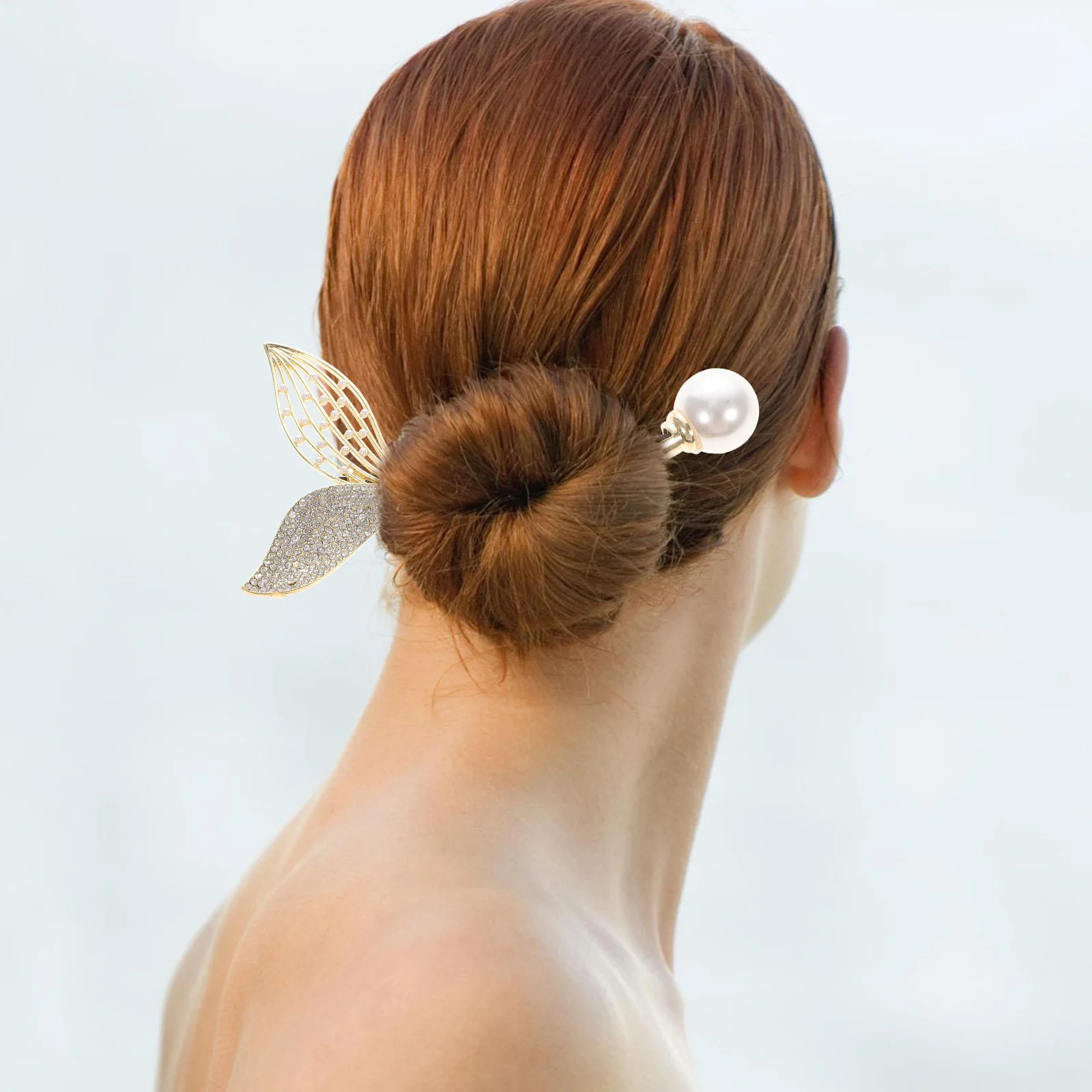 

Fishtail Hair Accessories Elegant Lazy Curler Bun Clips Maker for Easy Girls Alloy Rhinestone Wrap Bride