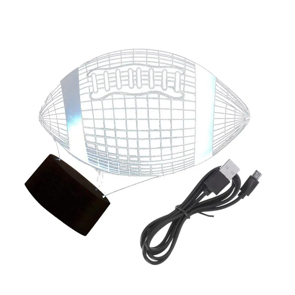 1 مجموعة الرجبي LED ليلة مصباح تغيير اللون اللمس البصرية ضوء ديكور Rgb ثلاثية الأبعاد الوهم الجدول مصباح غرفة نوم حفلة سطح المكتب الخفيفة #4