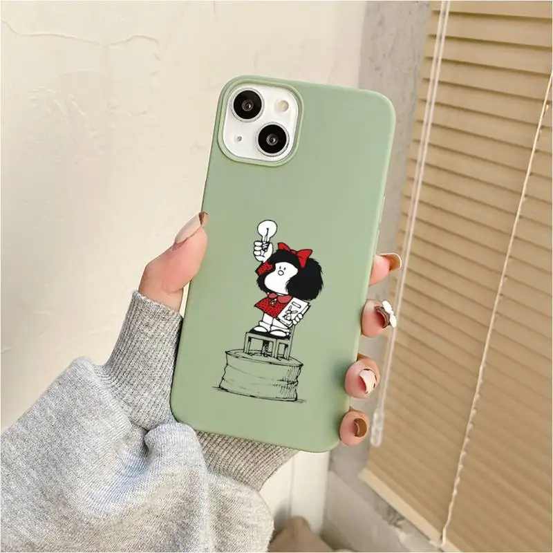 Cartoon Mafalda Phone Case For Iphone 7 8 Plus X Xr Xs 11 12 13 Se2020 Mini Mobile Iphones 14 Pro Max Case