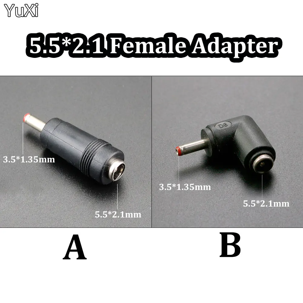 2-5 Stück 5,5 x 2,1/2,5 mm Stecker/Buchse auf 3,5 x 1,35 mm Stecker/Buchse DC-Stromanschlussadapter Laptop 5,5*2,1/2,5 auf 3,5*1,35 mm – Detail 1