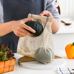 Mesh Hollow Reusable Hanging Bags Fruit & Vegetable Garlic & Onion Storage Bags Household Bags Kitchen Supplies