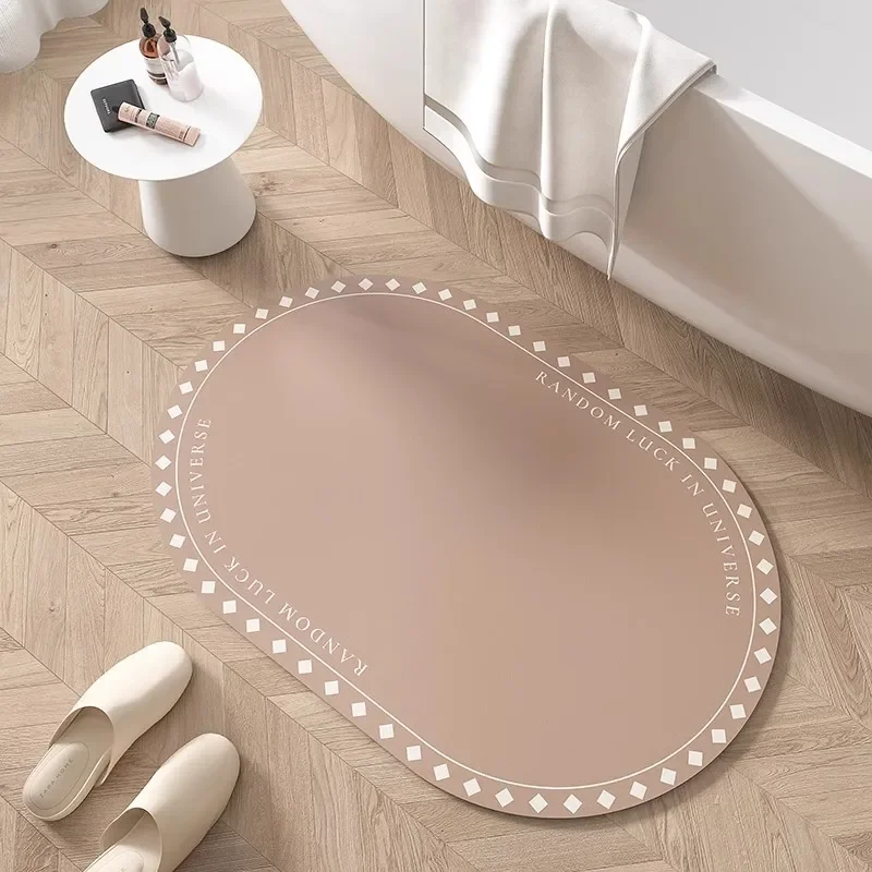 Household Bathroom Kitchen Door Floor Mat Bathroom Toilet Non-slip Foot Mat Simple Light Luxury Diatom Mud Absorbent Cushion