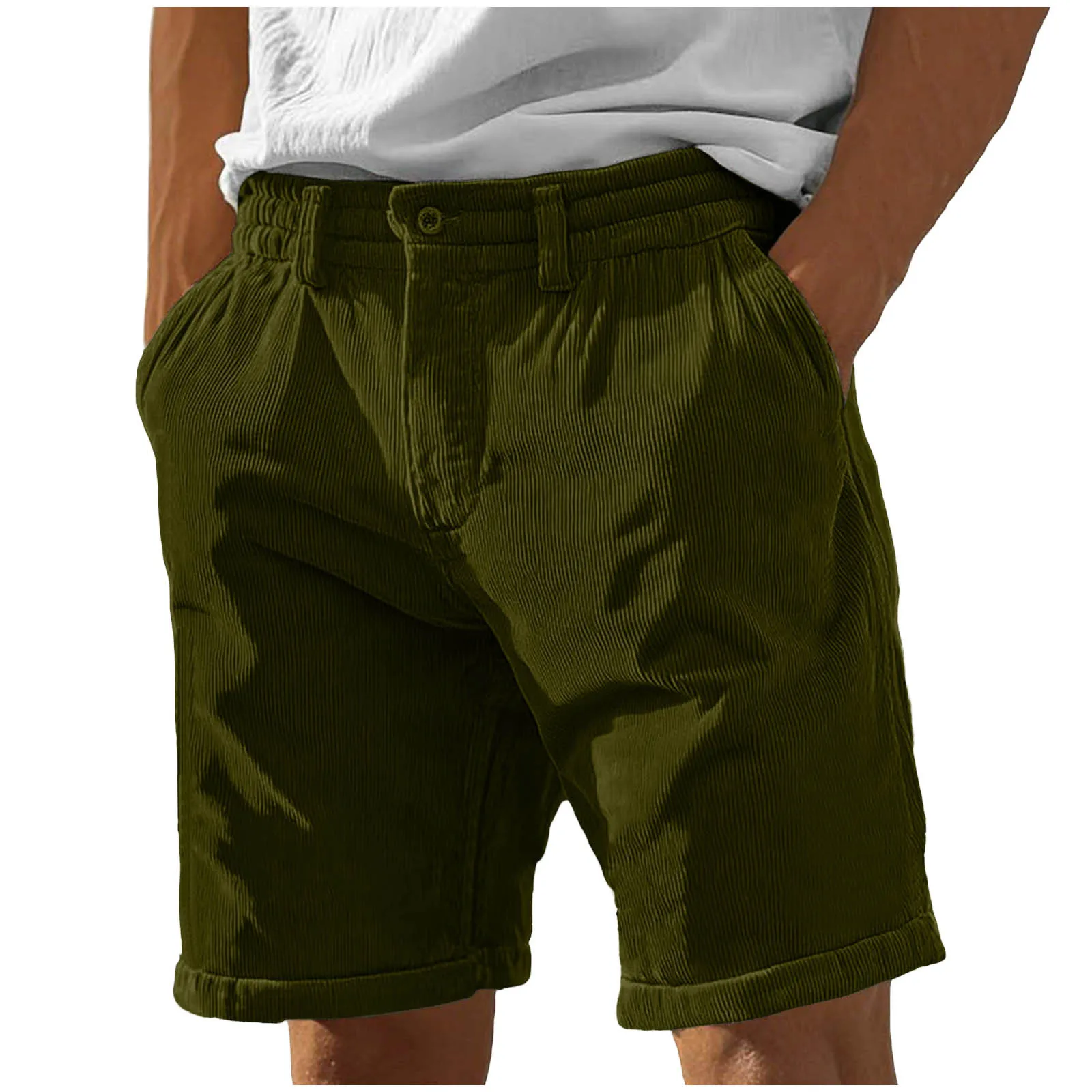2026 New Men's Retro Corduroy Casual Shorts Men Fashion Solid Sweatpants Harajuku Corduroy Short Pants New Men Clothing Roupas