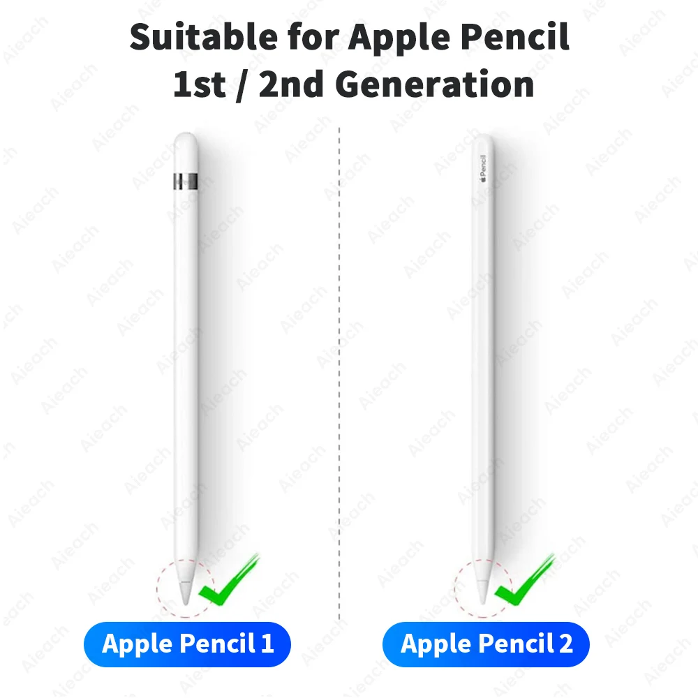 Aieach 6pcs Appl Pencil Nib For Apple iPads Pencil 1st 2nd Generation Double Layer 2B HB Thin Replace Tips For Apple Pencil Tip