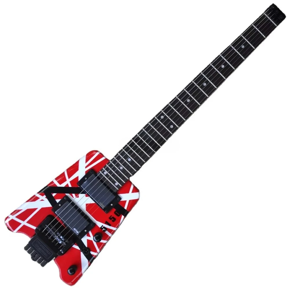 

STLF Flyoung Headless Electric Guitar Rosewood Fretboard Guitar with Strips Pattern Stringed Instruments HH Pickups