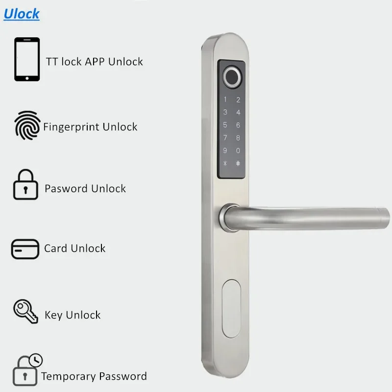 Yyhc2885 Mortise Europe Standard Ttlock Handle Smart Lock Wifi Sliding Door Fingerprint Lock