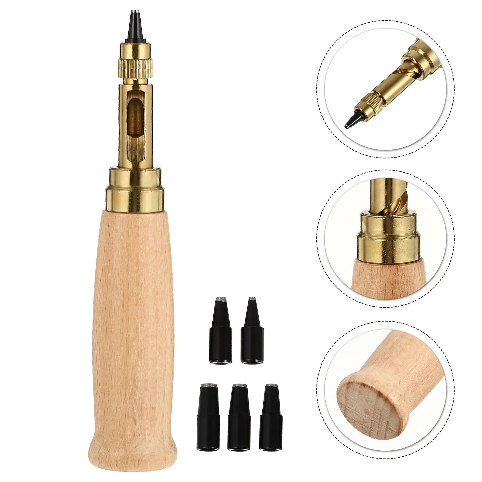 

Набор из 6 пробойников из высококачественной легированной стали для быстрого пробивания боковых отверстий, инструменты для сумок, одежды, рукоделия