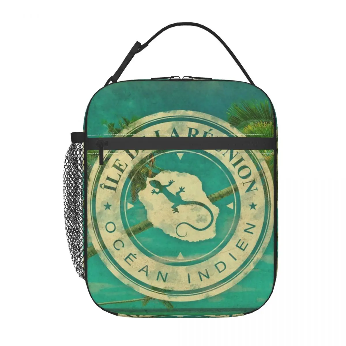 Ile De La Reunion 974 Insulated Lunch Bag for Women Waterproof Indian Ocean Beach Cooler Thermal Bento Box Office Picnic Travel