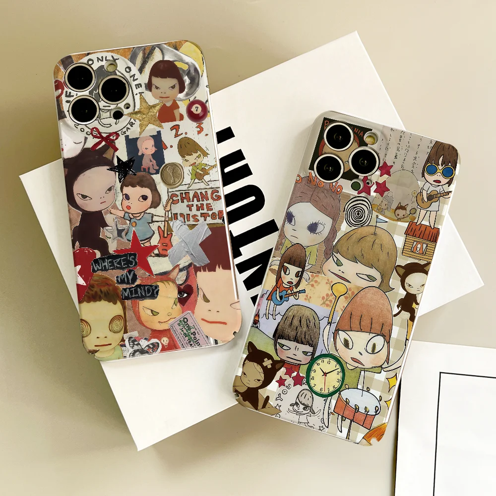 

Anime Yoshitomo Nara phone case FUNDA For IPhone 17 16 15 14 13 12 11 Plus Pro Max Mini Back Cover Hard cover Film shell