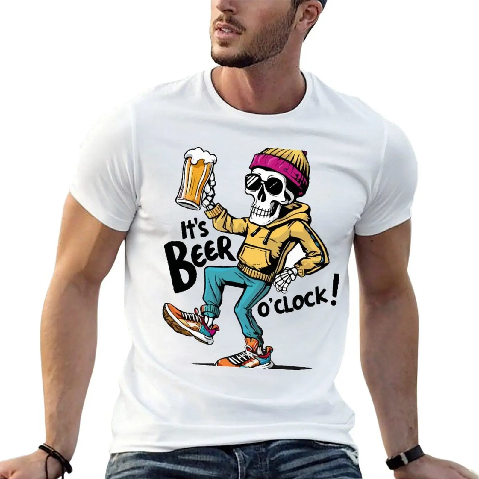 

Забавная футболка со скелетом «Это пиво», забавные футболки, темный юмор, хлопковая футболка, футболка из 100% хлопка