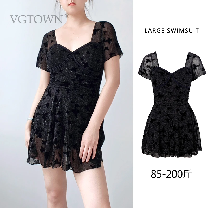 2026 New Plus Size L-8XL  Swimwear Women One Piece Solid Hollow Out Swimsuit Dress Bathers Bathing Swimming Suit Beachwear