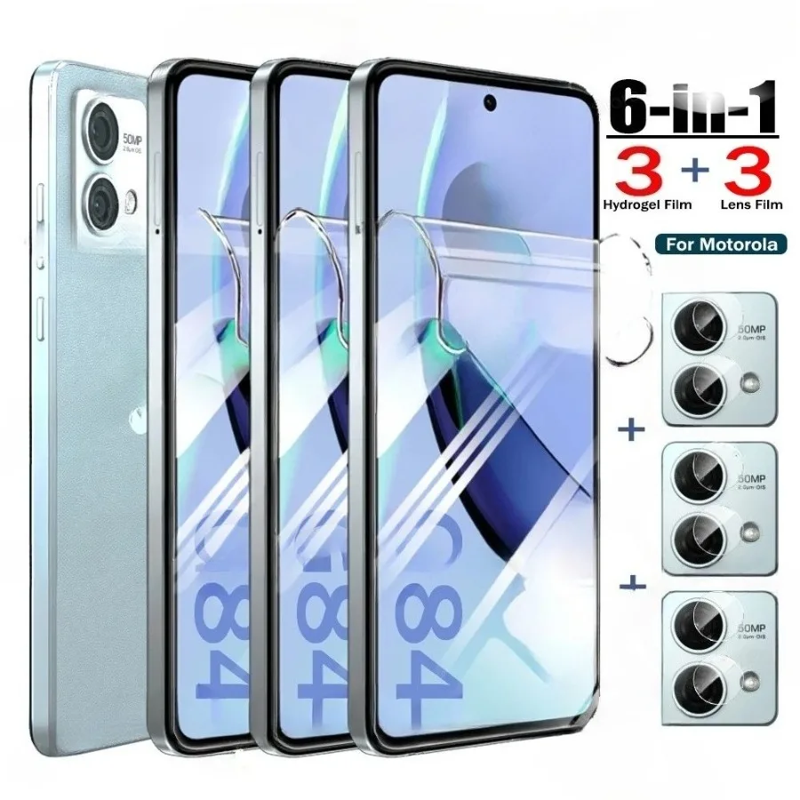 

6in1 Hydrogel Film For Motorola Moto G85 G24 G85 G05 G15 G60 G64 G75 Lens Screen Protector For Moto G45 G72 G53 G35 G34 G52 G55