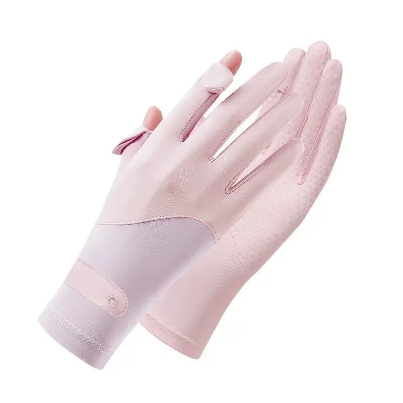 Men'S And Women'S Ice Silk Sunscreen Touch Screen Split Finger Gloves Ultra-Thin Anti Slip Uv Upf50+Outdoor Sports Gloves