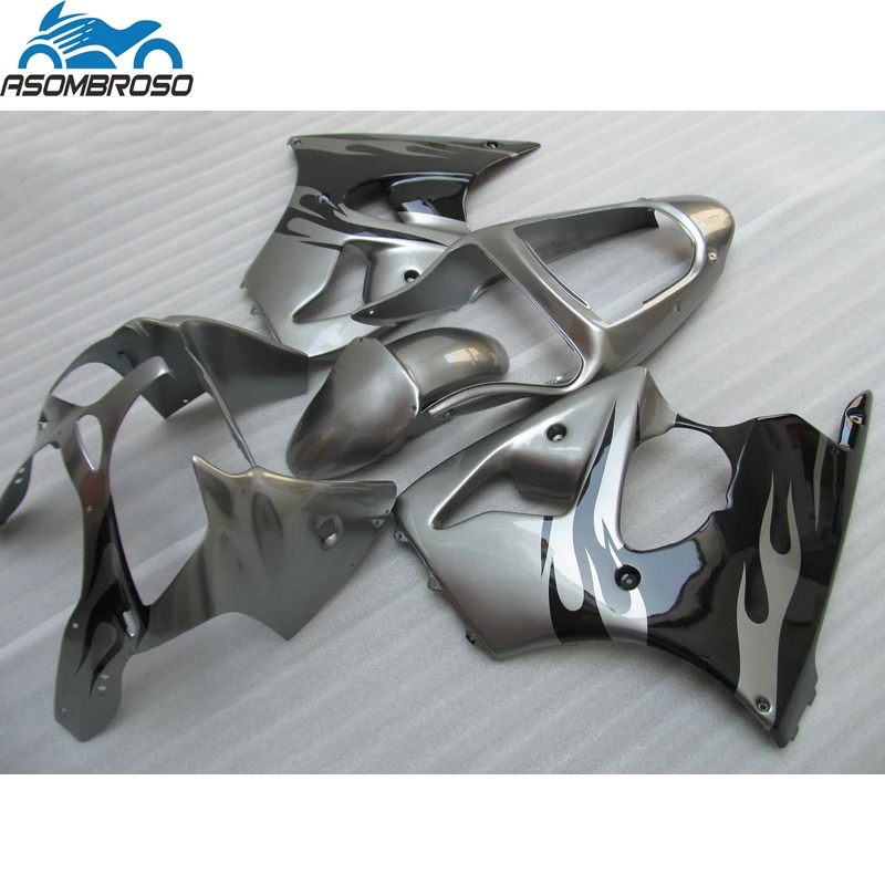 

Лидер продаж мотоцикла для литья под давлением для Kawasaki Ninja ZX6R, комплект обтекателя 2000 2001 2002, серый, черный комплект zx6r 00 01 02 YH10