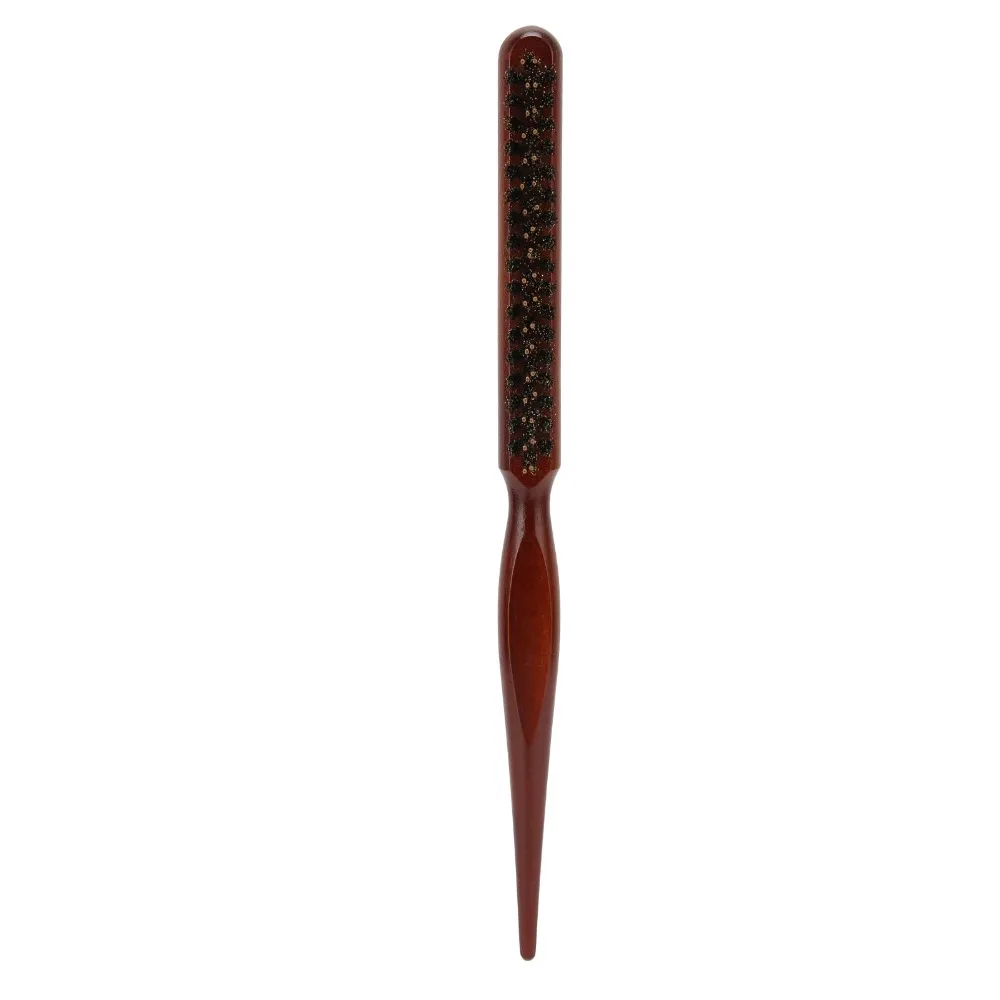 Hairdressing Tool Ergonomic Handle Teasing Brush Nylon Hairs Professional Hair Parting Comb Wooden Handle Styling Comb Salon Use