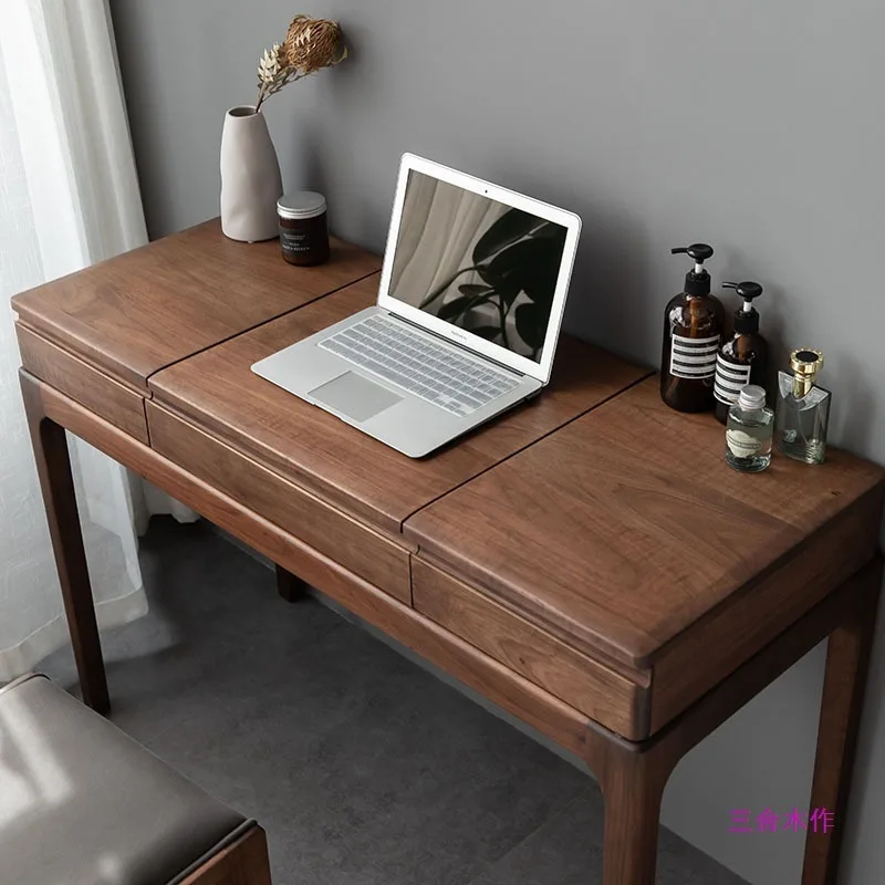 North American black walnut all-solid wood dresser, computer desk integrated table