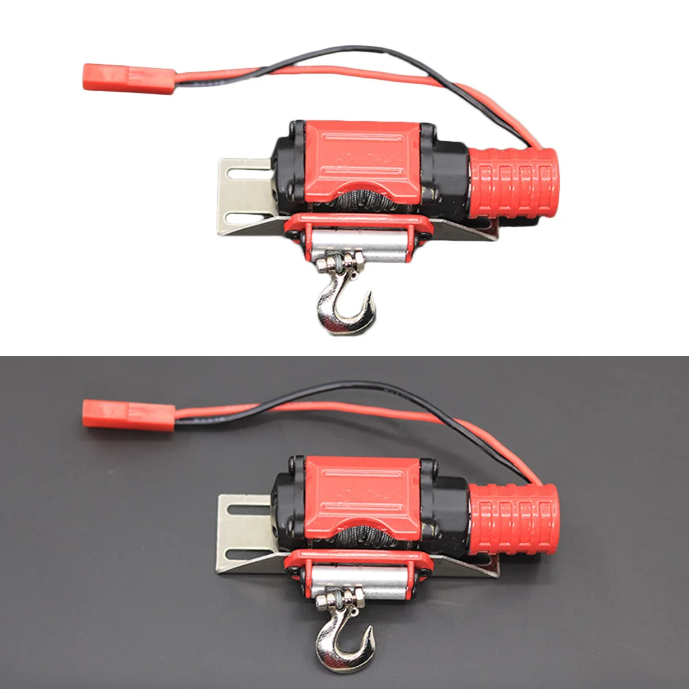 Durable Metal Winch Traction Red Black Low Power Consumption Simulation Rc Crawler Winch Accessories