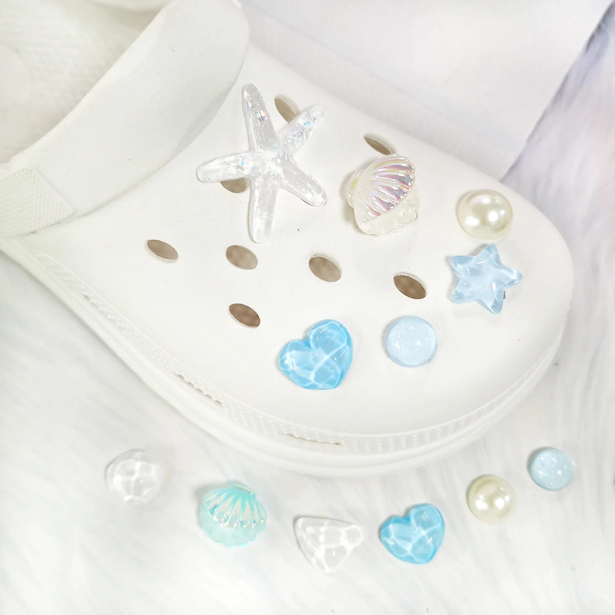 Cute Sea Shell Shoe Charms for Clogs Accessories DIY Silde Sandals Gardens Shoe Decoration Buckles Pins Boys Girls Gifts image 4