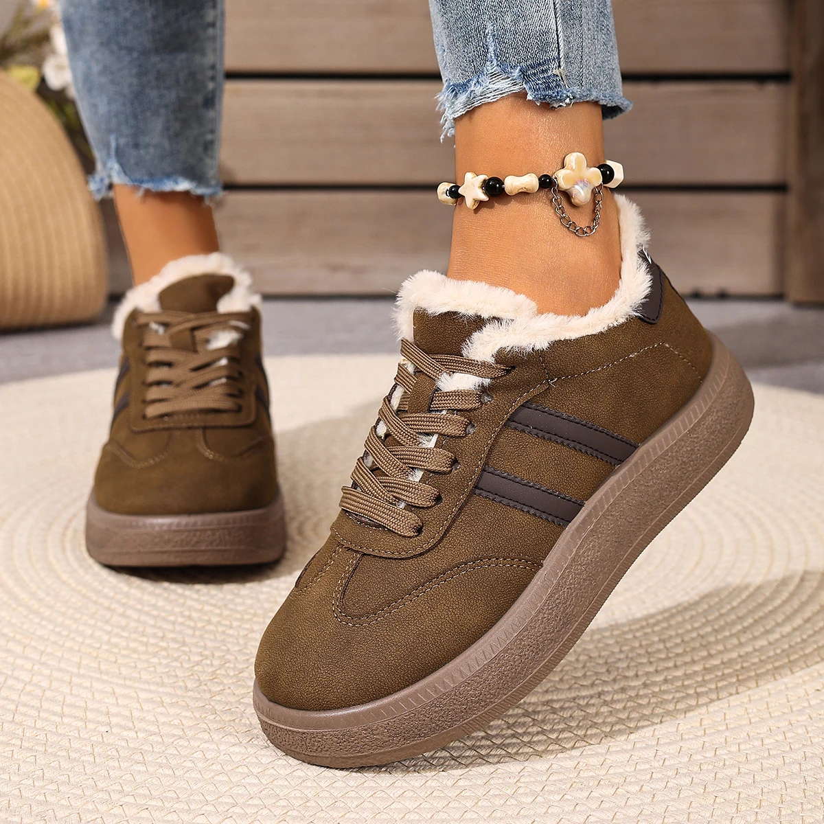 2025 Winter New Women's Fleece Casual Shoes Comfortable Warm Waterproof Skid-proof Sole Free Shipping Women's Shoes