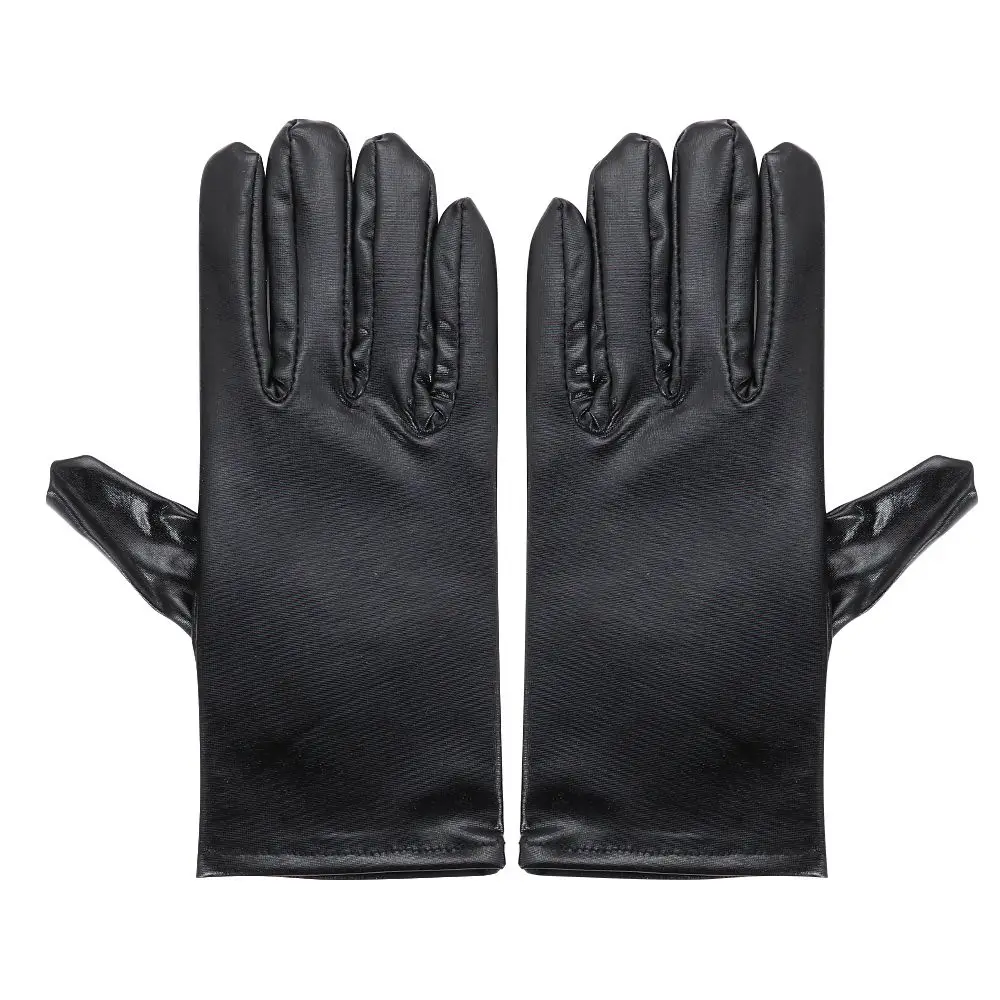 قفازات لوليتا القوطية الشرير PU تلبيس قفازات سوداء قفازات جلدية للهالوين