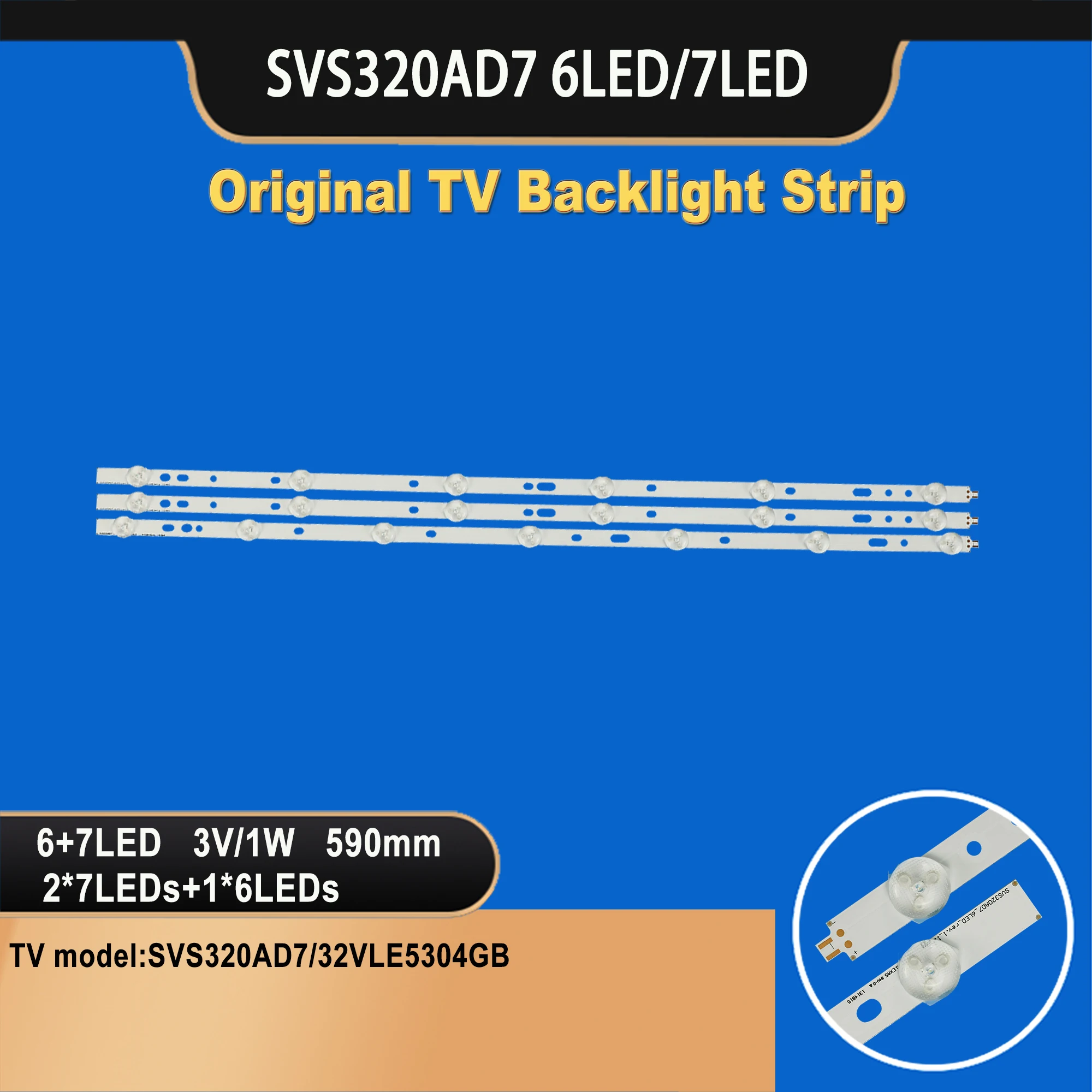 Retroiluminación Led para tv de 32 pulgadas, TV-076, SVS320AD7 6LED/7LED RE.1 120621, SVS320AD7 32VLE5304GB